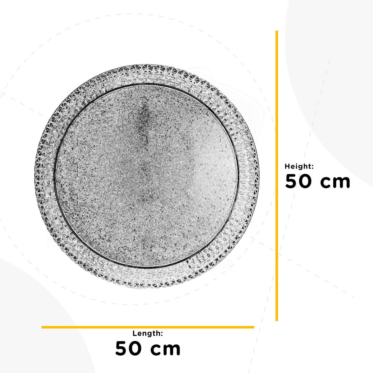 LED-DECKENLEUCHTE 1018 GIULIA 50/50/13 cm   - Klar/Chromfarben, Basics, Kunststoff/Metall (50/50/13cm)