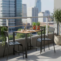 BALKONTISCH 55/75/73 cm  - Graphitfarben/Naturfarben, MODERN, Holz/Metall (55/75/73cm) - Gardenson