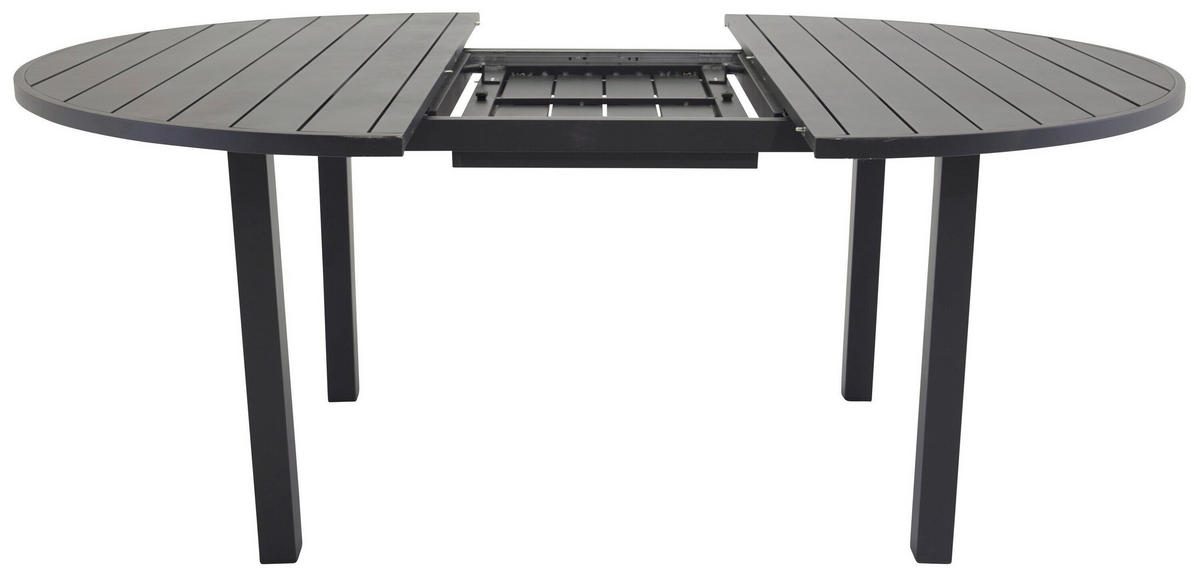 GARTENTISCH Metall oval  - Schwarz, MODERN, Metall (140/74cm) - Gardenson