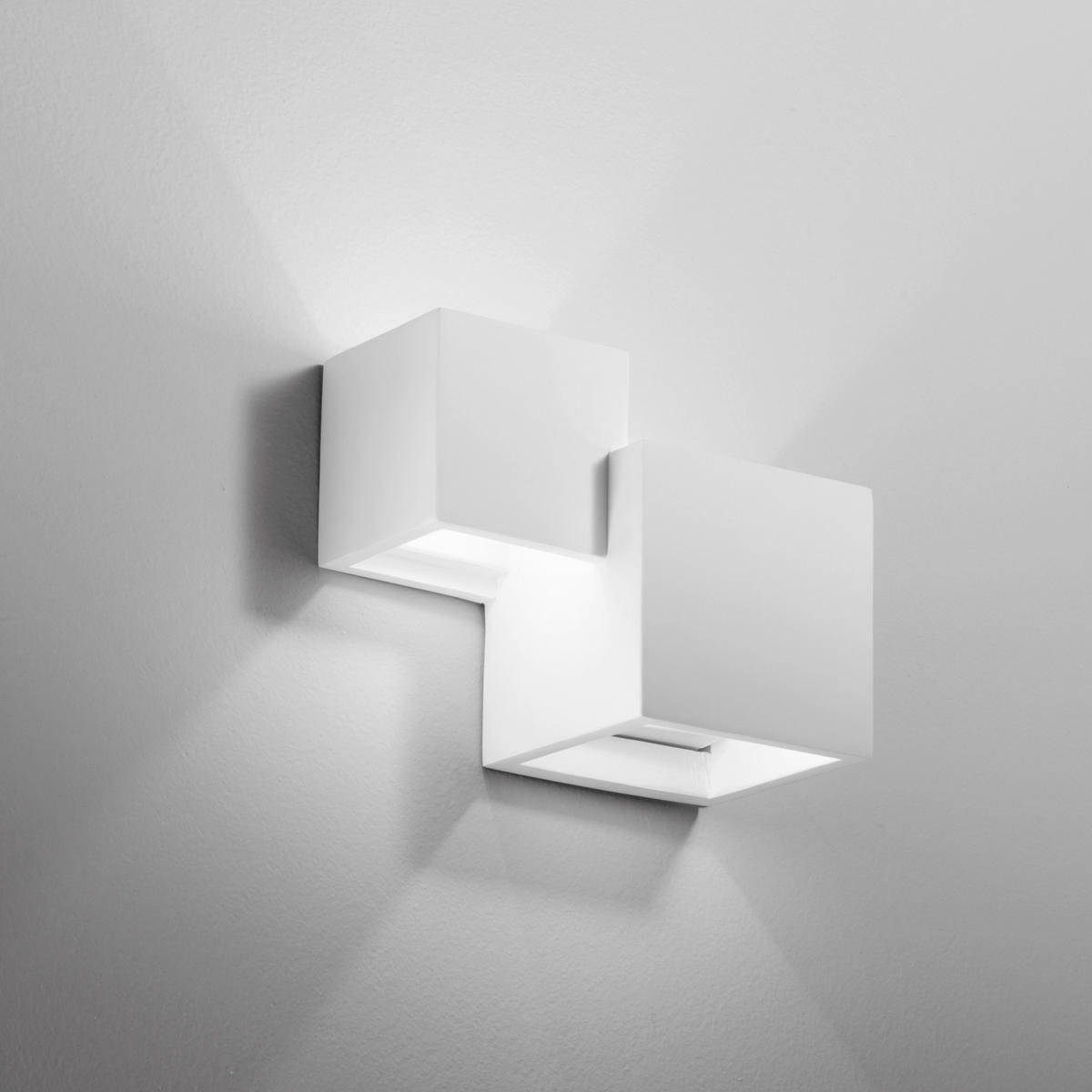 WANDLEUCHTE 19,5/16/11,5 cm   - Weiß, Design, Stein (19,5/16/11,5cm)