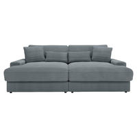 BIGSOFA Cord Grau  - Schwarz/Grau, MODERN, Kunststoff/Textil (230/85/190cm) - Carryhome