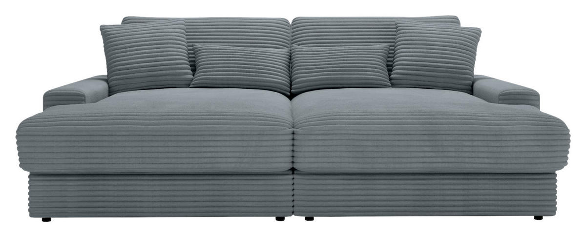BIGSOFA Cord Grau  - Schwarz/Grau, MODERN, Kunststoff/Textil (230/85/190cm) - Carryhome