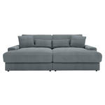 BIGSOFA in Cord Grau  - Schwarz/Grau, MODERN, Kunststoff/Textil (230/85/190cm) - Carryhome