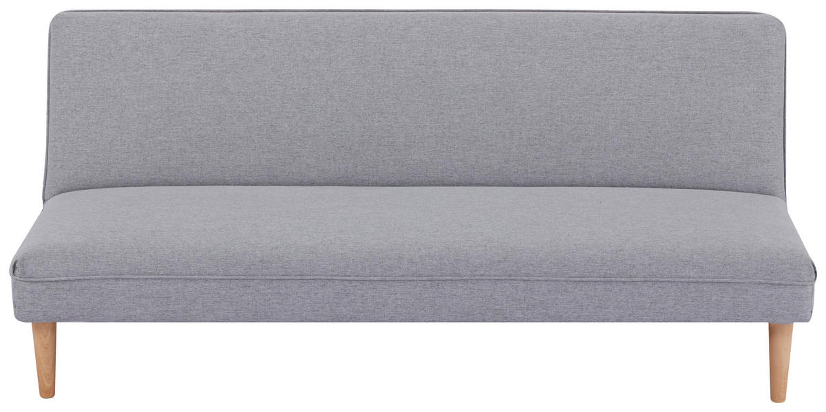 SCHLAFSOFA in Webstoff Hellgrau  - Hellgrau/Schwarz, Design, Holz/Kunststoff (180/77/87cm) - MID.YOU
