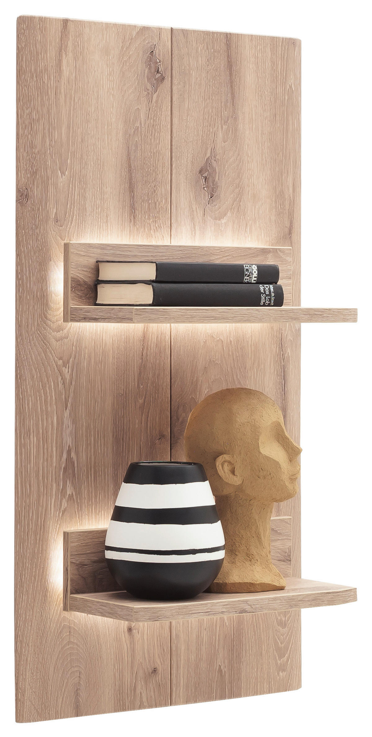 WANDREGAL 50/96/21 cm  - Eichefarben, Design, Holzwerkstoff (50/96/21cm) - MID.YOU