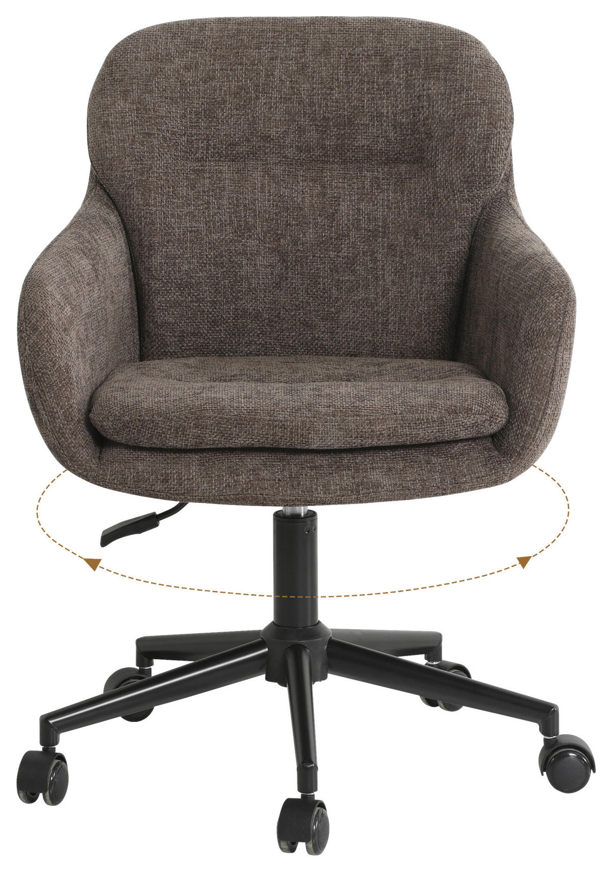 DREHSTUHL Chenille Braun, Schwarz  - Schwarz/Braun, MODERN, Textil/Metall (58/79/89/59cm) - Livetastic