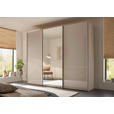 SCHWEBETÜRENSCHRANK 298/222/68 cm 3-türig Alufarben, Sandfarben  - Sandfarben/Alufarben, KONVENTIONELL, Glas/Holzwerkstoff (298/222/68cm) - Moderano