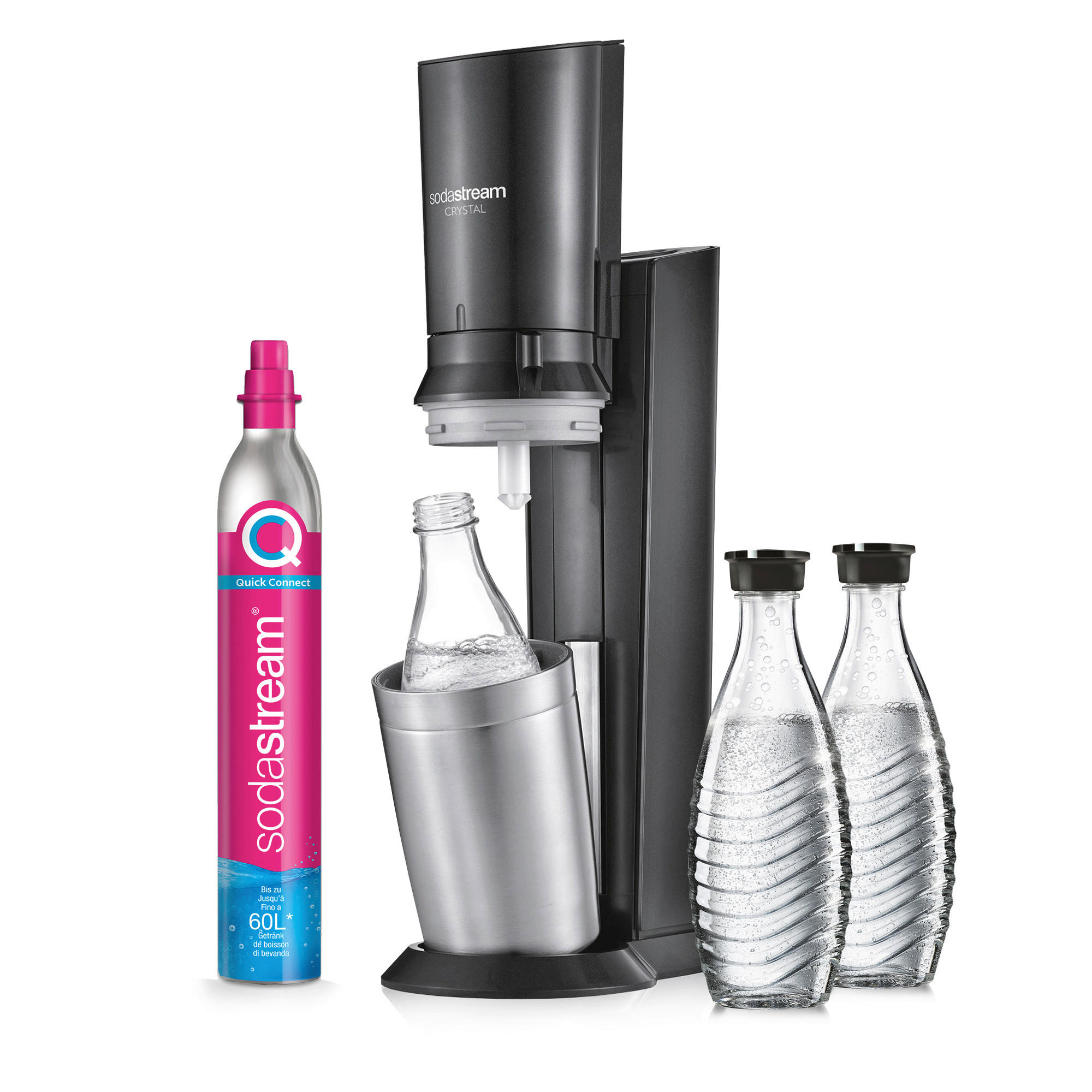 WASSERSPRUDLER Crystal inkl. 3 Flaschen - Basics (29/45/20cm) - SodaStream
