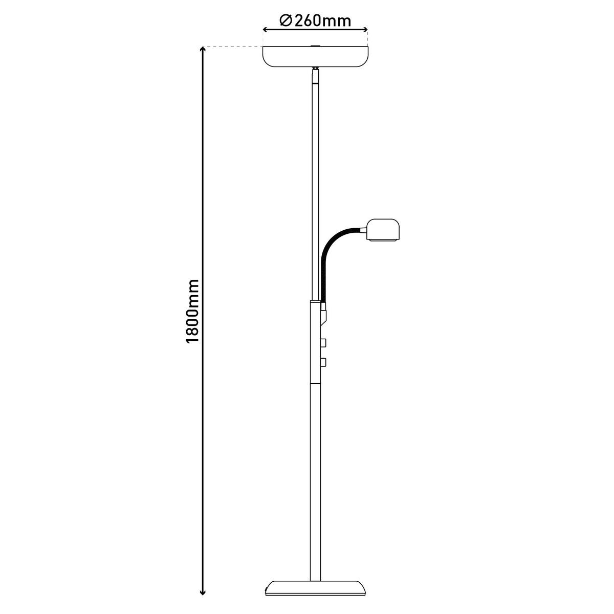 LED-STEHLEUCHTE 26/26/180 cm    - Grau, Design, Kunststoff/Metall (26/26/180cm) - Näve