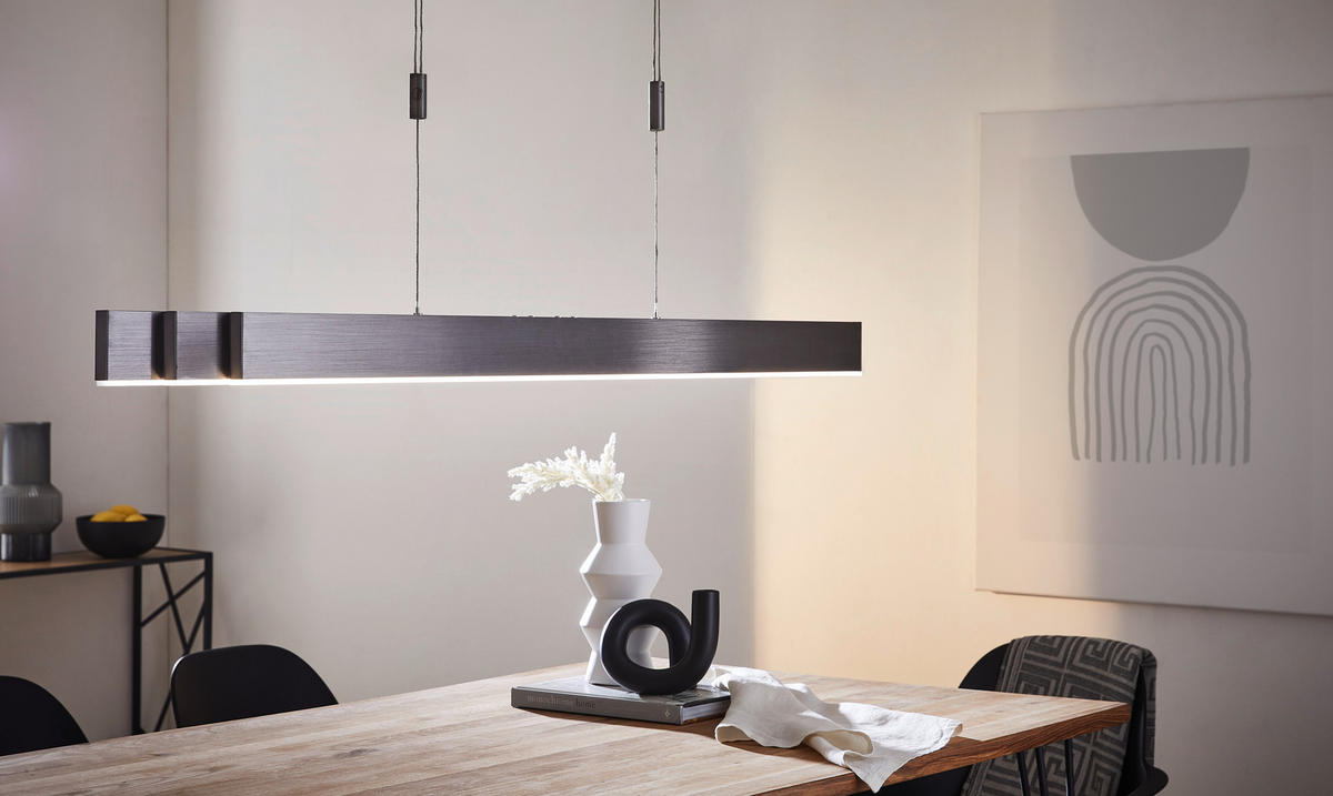 ZÁVĚSNÉ LED SVÍTIDLO, 120-200/5,5/110-200 cm  - šedá/antracitová, Lifestyle, kov/plast (120-200/5,5/110-200cm)