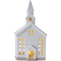 DEKOHÄUSCHEN  - Braun/Weiß, LIFESTYLE, Keramik (12,3/8,5/23,3cm) - X-Mas