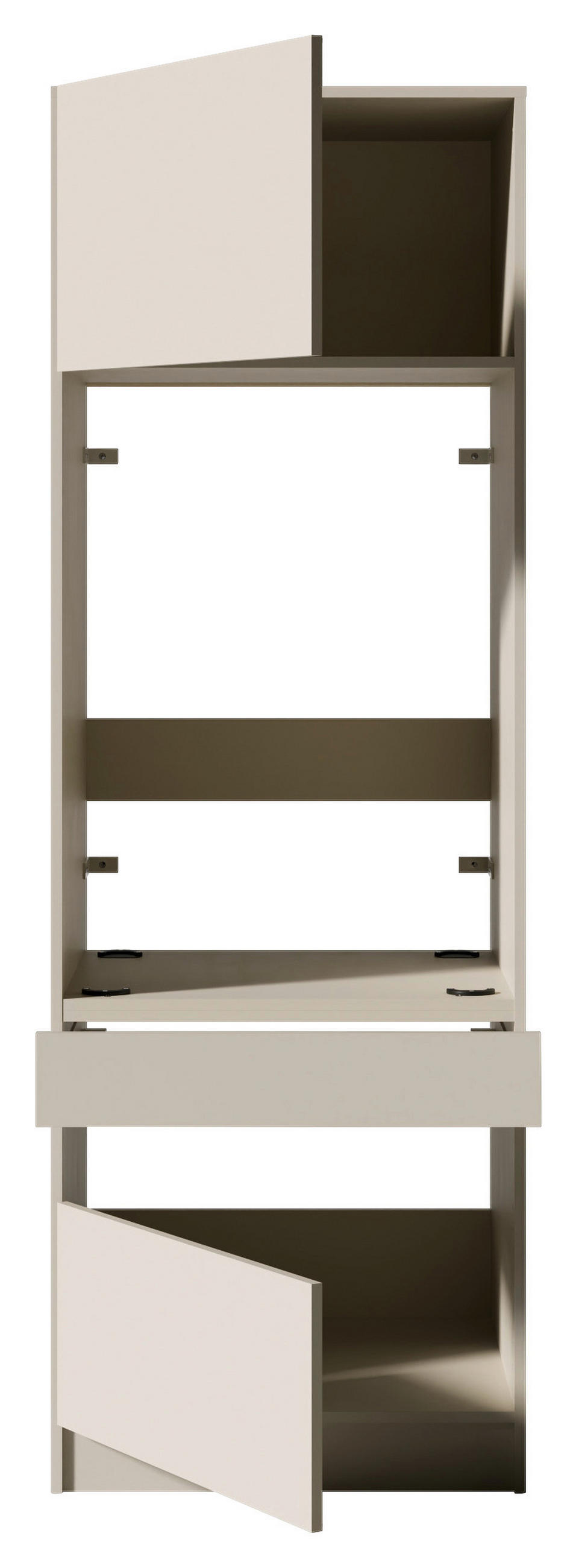WASCHMASCHINENSCHRANK 68/200/68 cm  in Kaschmir  - Kaschmir/Schwarz, Design, Holzwerkstoff/Metall (68/200/68cm) - Milino