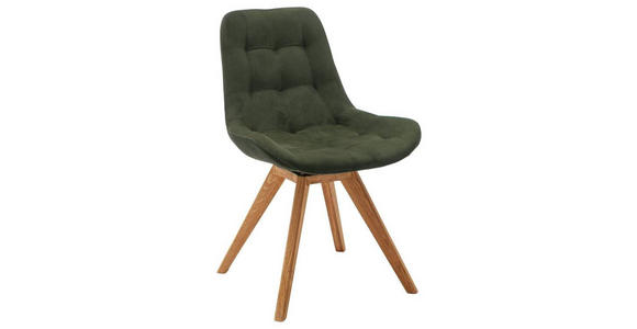 STUHL Flachgewebe Olivgrün - Olivgrün, KONVENTIONELL, Holz/Textil (56/84/63cm) - Carryhome
