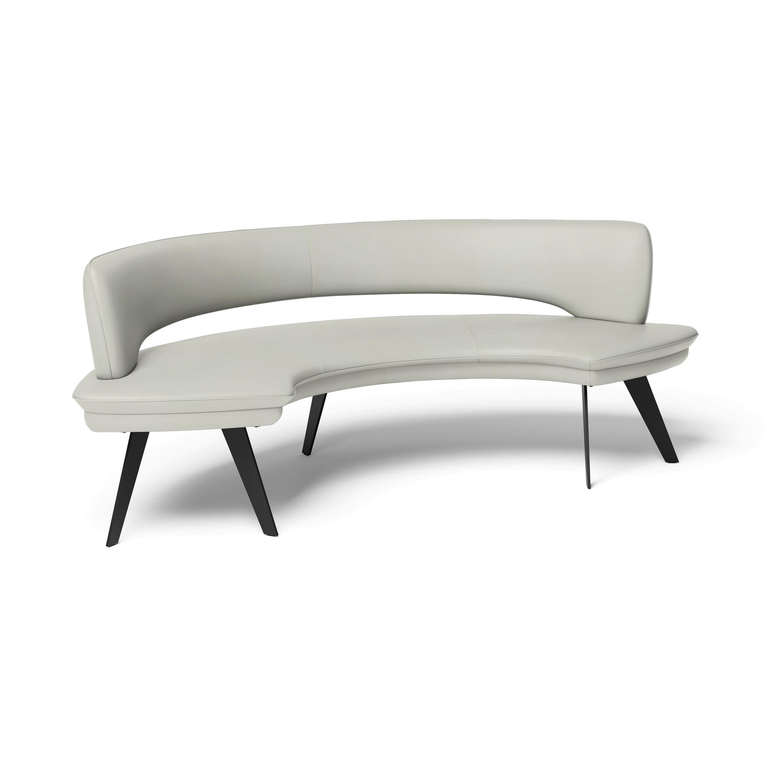 SITZBANK in Metall, Leder Hellgrau  - Hellgrau/Schwarz, Design, Leder/Metall (238/84/154cm) - Joop!