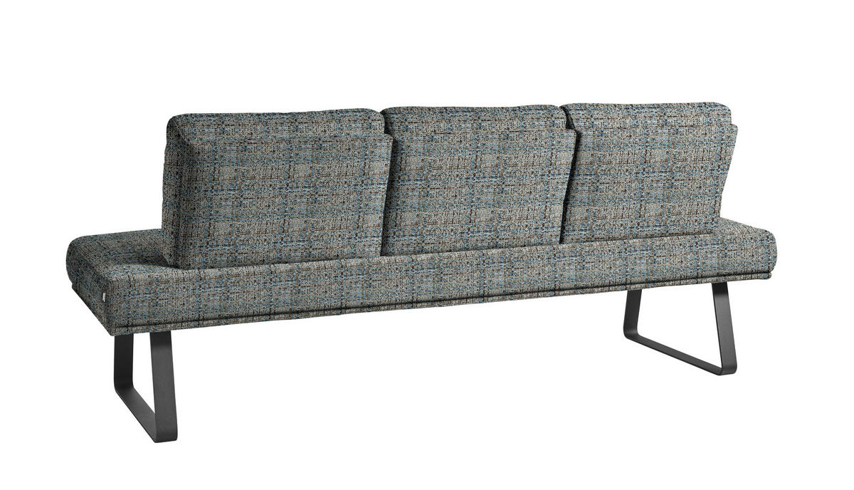 SITZBANK 224/92/78 cm  in Blau, Schwarz, Olivgrün  - Blau/Schwarz, Design, Textil/Metall (224/92/78cm) - Dieter Knoll