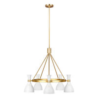 KRONLEUCHTER 81.3/89.3  cm   - Messingfarben/Weiß, KONVENTIONELL, Metall (81.3/89.3 cm) - Elstead Lighting