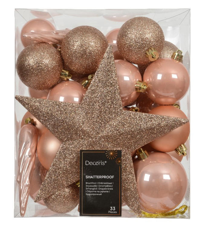 CHRISTBAUMKUGEL-SET  - Basics (8,00/8,00/8,00cm) - X-Mas