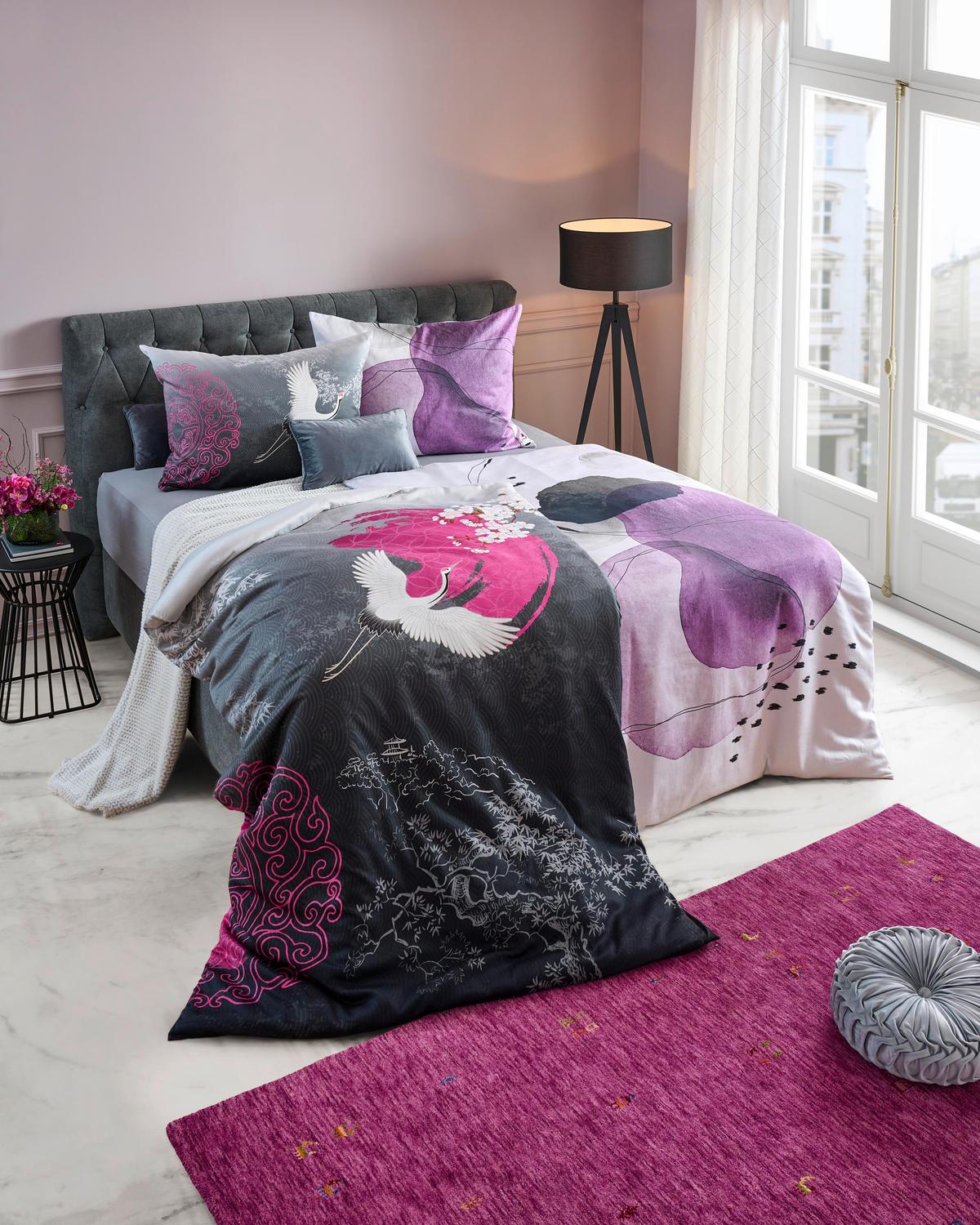 POSTELJINA SA DVA LICA MAGIC LIFE 140/200 cm saten crna  - crna, Trendi, tekstil (140/200cm) - Esposa