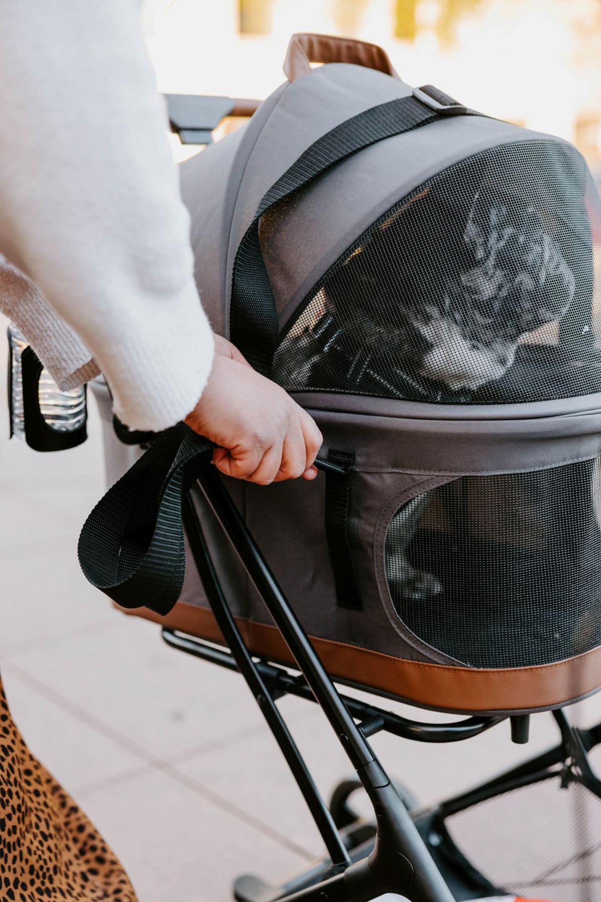 HUNDEBUGGY P2 Pet Stroller  - Schwarz/Grau, Basics, Textil/Metall (68/44/100cm) - WONDERFOLD