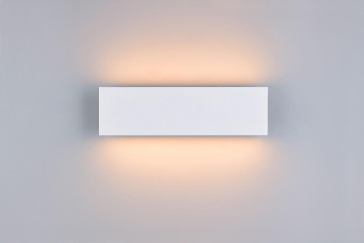 LED-WANDLEUCHTE - Weiss, Design, Kunststoff/Metall (28/8/4,5cm) - Novel