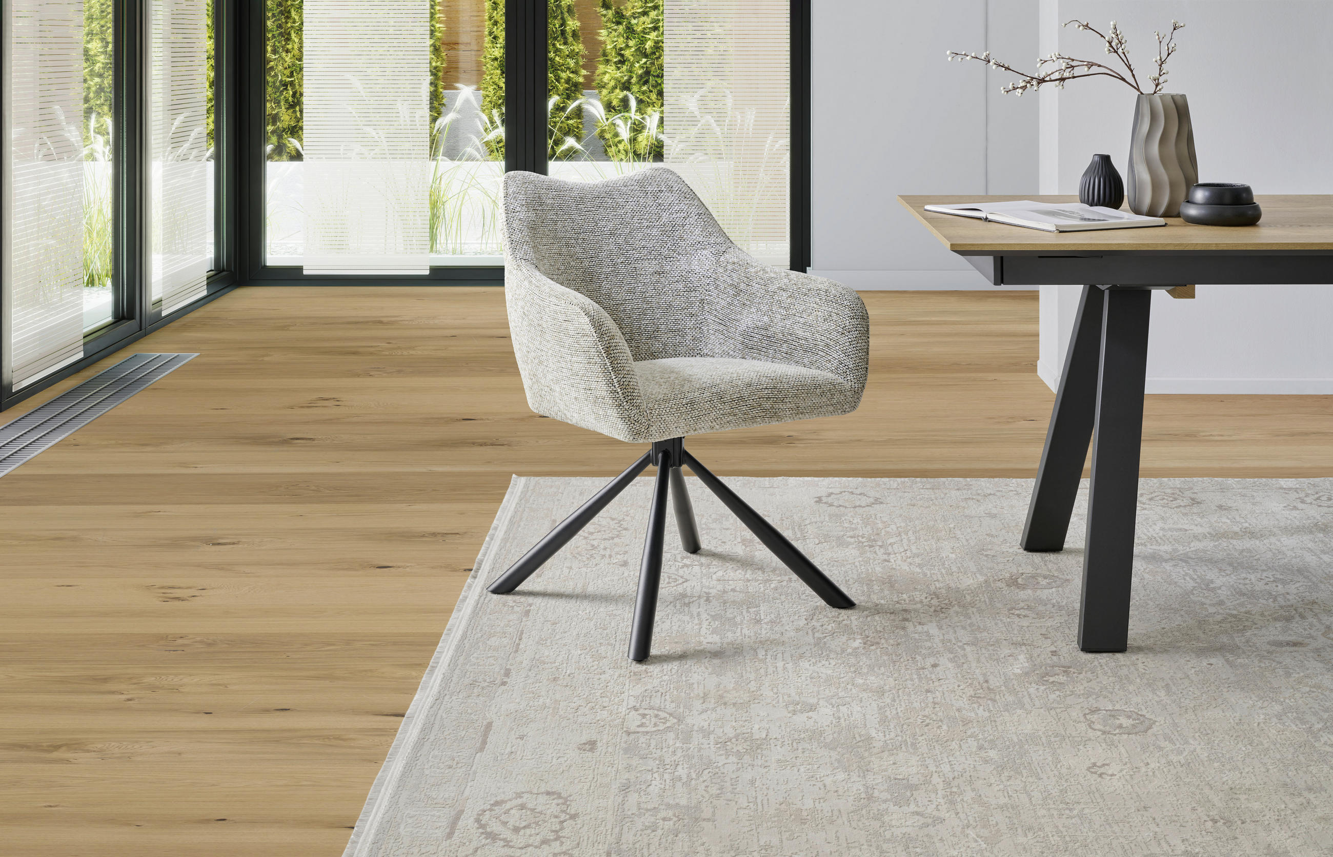 ARMLEHNSTUHL  in Eisen Webstoff  - Schwarz/Braun, MODERN, Textil/Metall (63/83/60cm) - MID.YOU