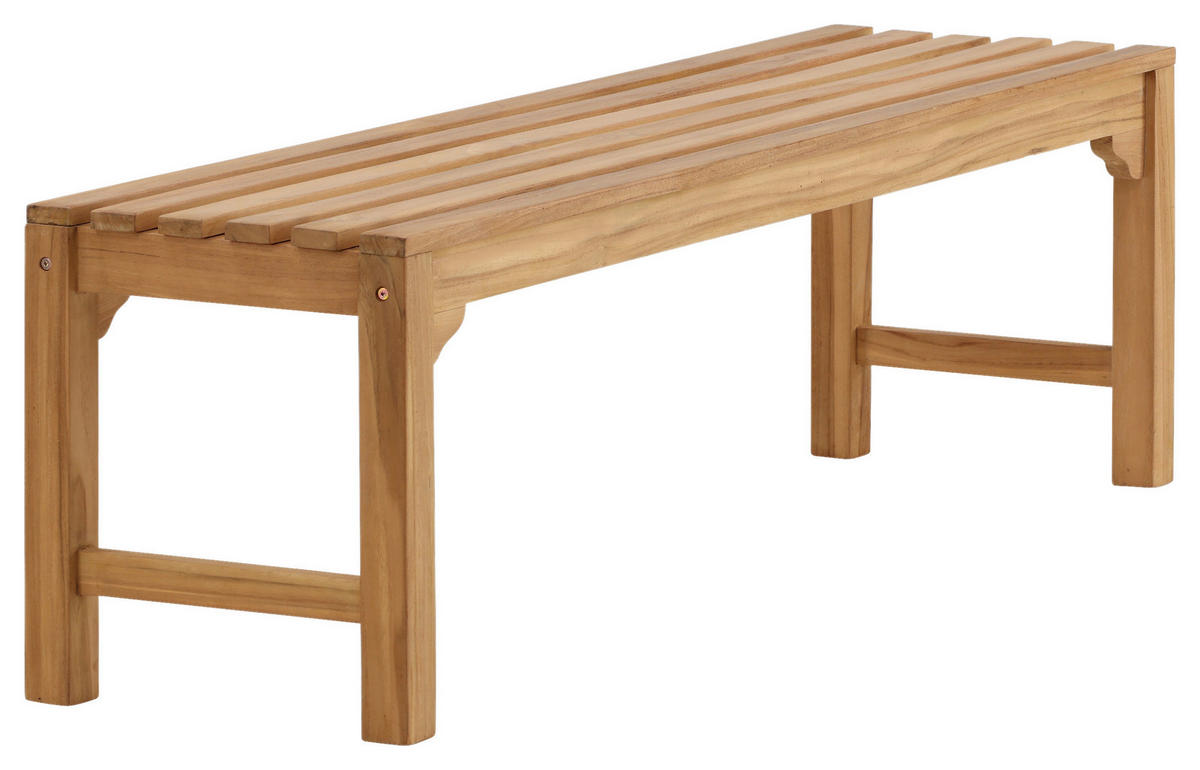 TRÄDGÅRDSBÄNK i teakfärg  - teakfärg, Klassisk, trä (150/45/40cm) - Gardenson