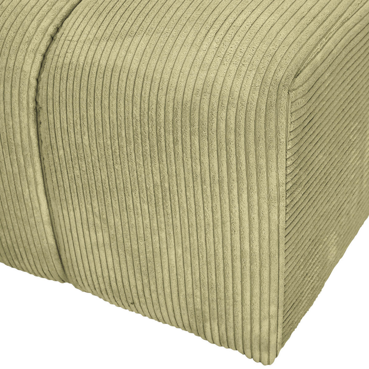 ECKSOFA Hellgrün Cord Zierkissen, Rücken echt  - Schwarz/Hellgrün, KONVENTIONELL, Kunststoff/Textil (162/313cm) - Carryhome