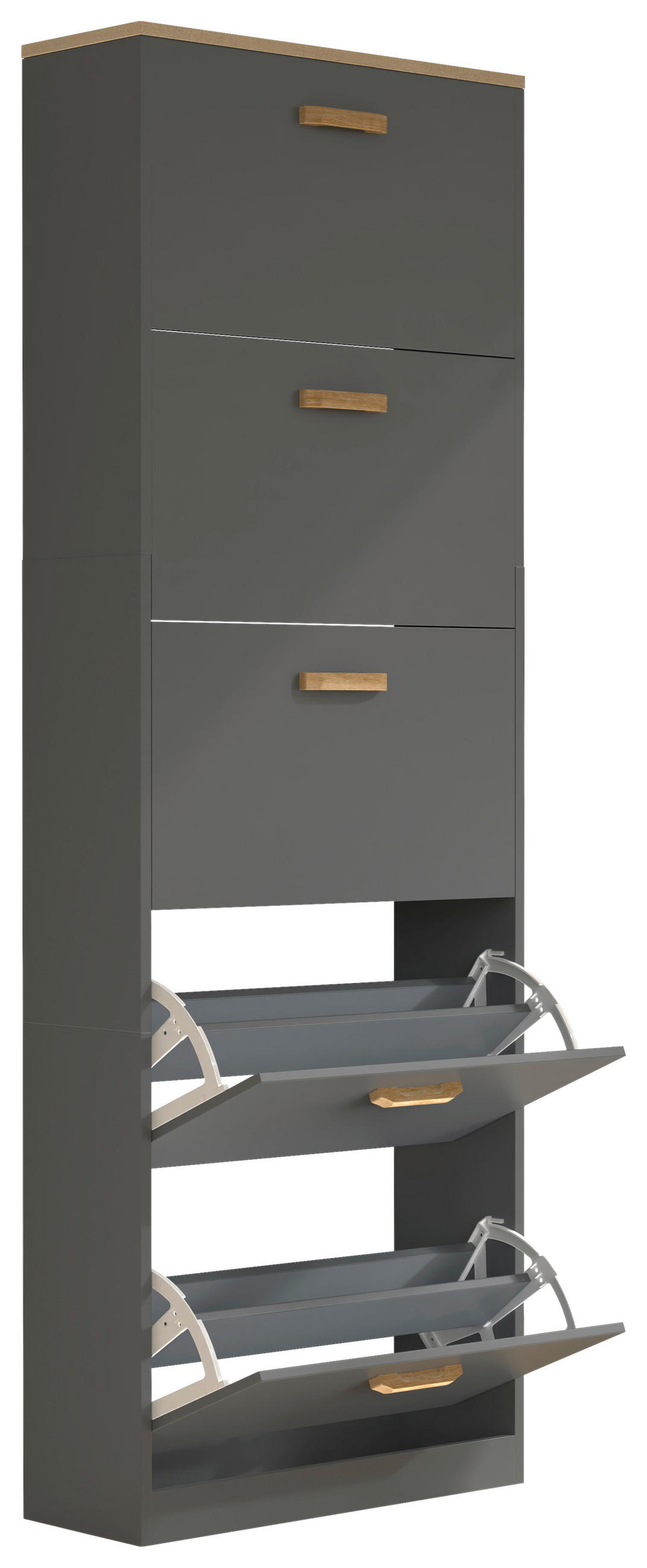 SCHUHSCHRANK Halom  in 59/170/22 cm  - Honigeiche/Anthrazit, Lifestyle, Holzwerkstoff (59/170/22cm) - MID.YOU