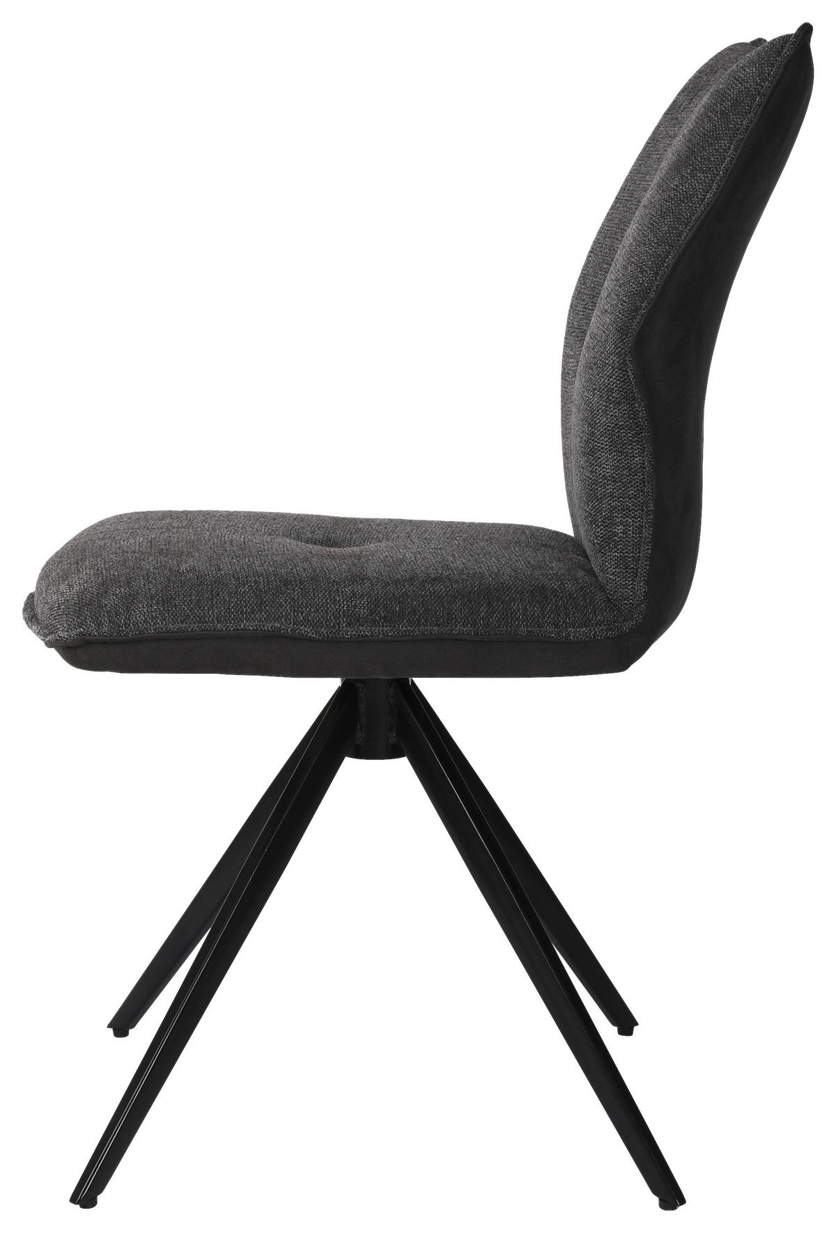 STUHL  in Gusseisen Mikrofaser  - Dunkelgrau/Hellgrau, Design, Textil/Metall (50/87/62cm) - Novel