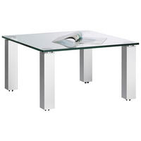 COUCHTISCH in Metall, Glas 80/80/44 cm  - Silberfarben, Basics, Glas/Kunststoff (80/80/44cm)