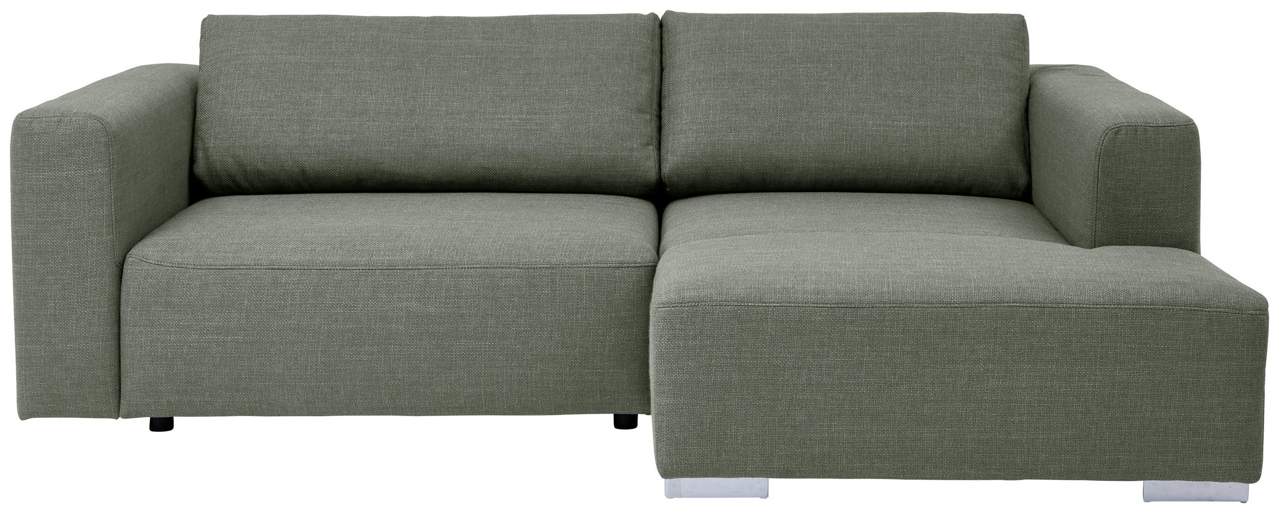ECKSOFA inkl. Funktion Heaven Dunkelgrün Flachgewebe  - Chromfarben/Dunkelgrün, KONVENTIONELL, Textil/Metall (242/162cm) - Tom Tailor
