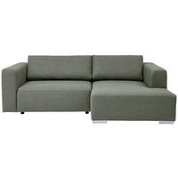 ECKSOFA inkl. Funktion Heaven Dunkelgrün Flachgewebe  - Chromfarben/Dunkelgrün, KONVENTIONELL, Textil/Metall (242/162cm) - Tom Tailor