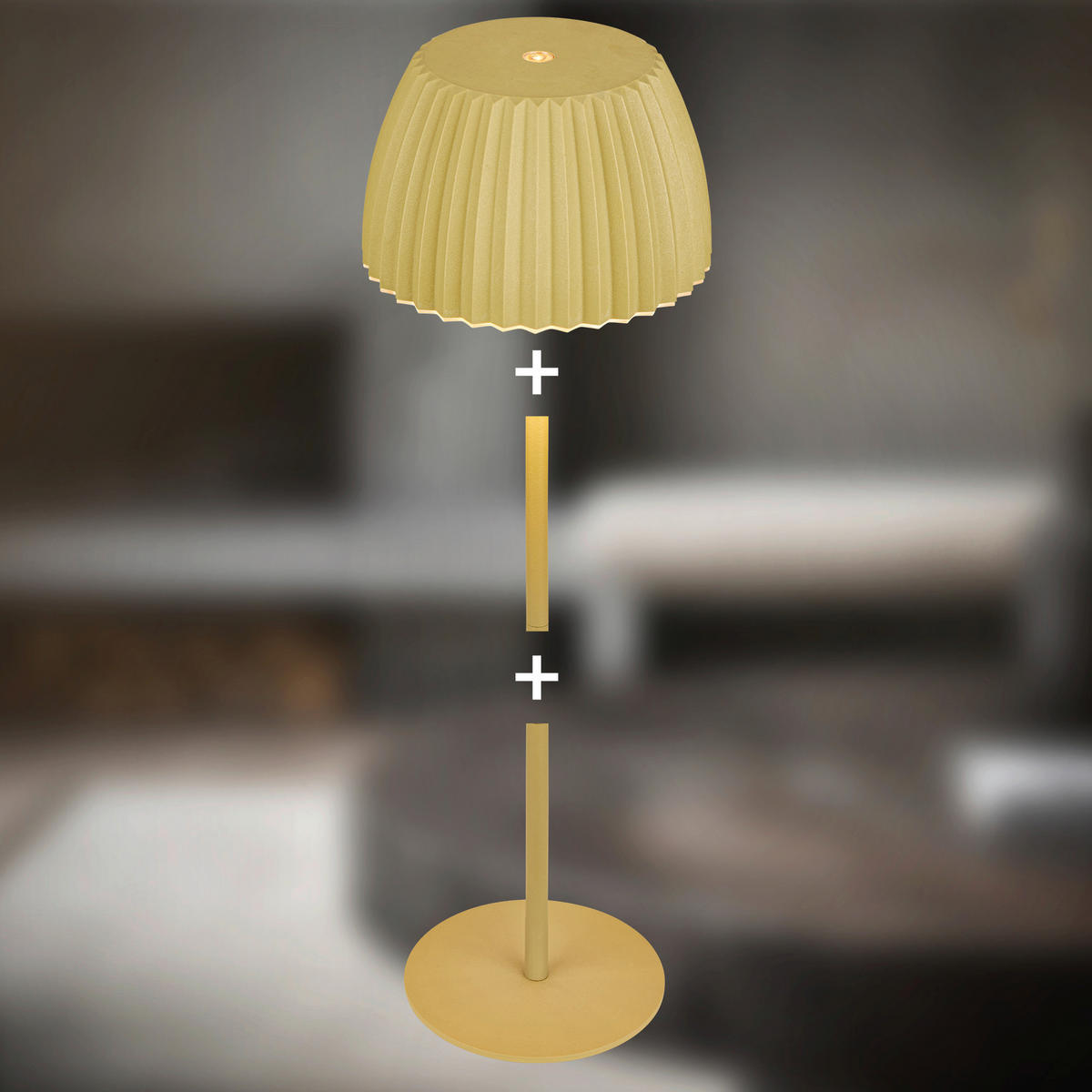 AKKU-TISCHLEUCHTE 14,5/36,5 cm  - Hellgrün, Basics, Kunststoff/Metall (14,5/36,5cm)