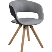 ŽIDLE, textil, světle šedá, tmavě šedá, - barvy dubu/světle šedá, Design, dřevo/textil (53,0/75/43cm) - Carryhome