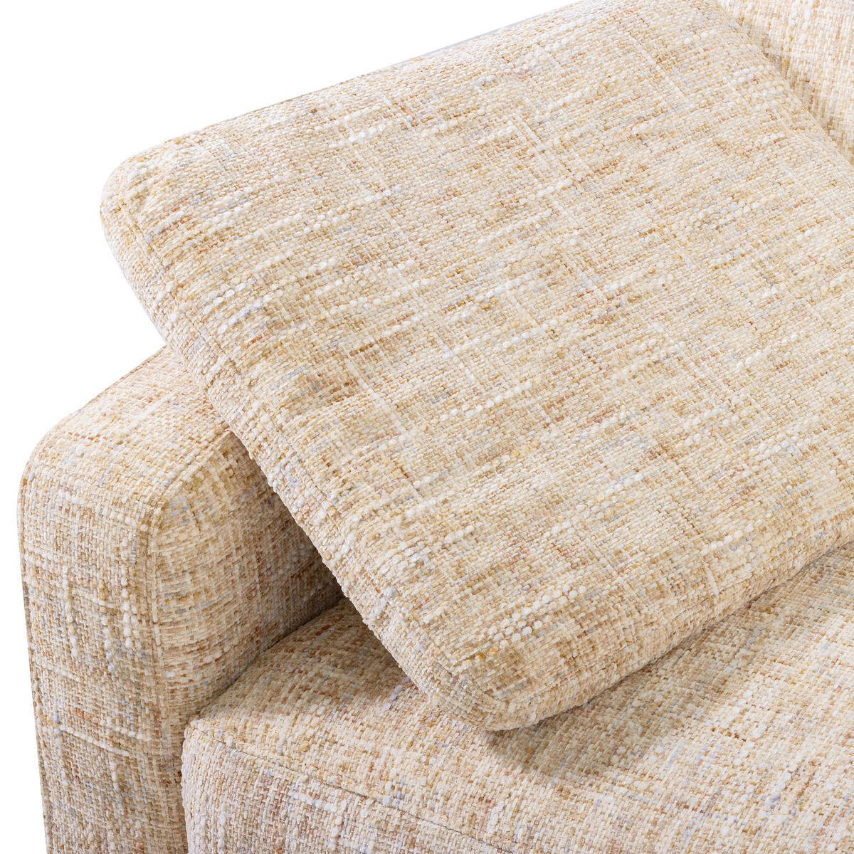 3-SITZER-SOFA Webstoff Beige  - Beige/Schwarzchrom, Design, Textil/Metall (187/85/92cm) - Livetastic