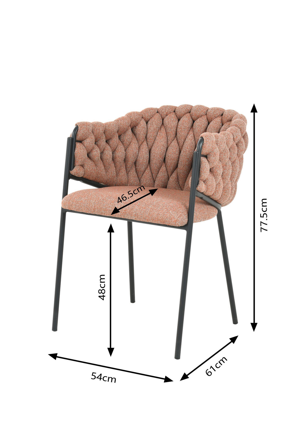 STOL, les, kovina, tekstil rdeča  - rdeča/črna, Moderno, kovina/tekstil (54/78/62cm) - Carryhome