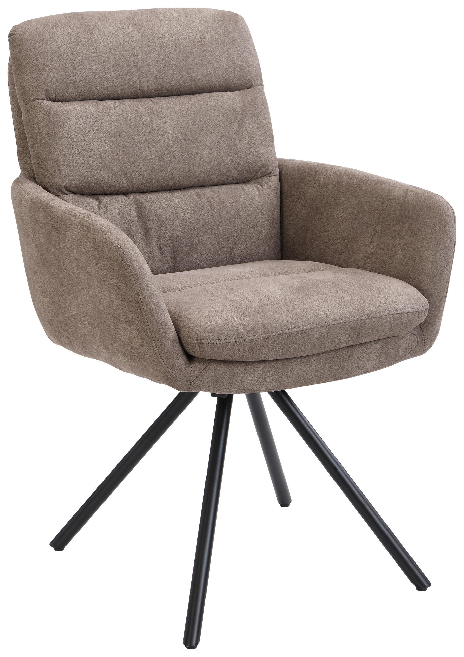 STOLICA S NASLONOM ZA RUKE  taupe  metal, tekstil      - crna/taupe, Design, metal/tekstil (62/89/65cm) - Cantus