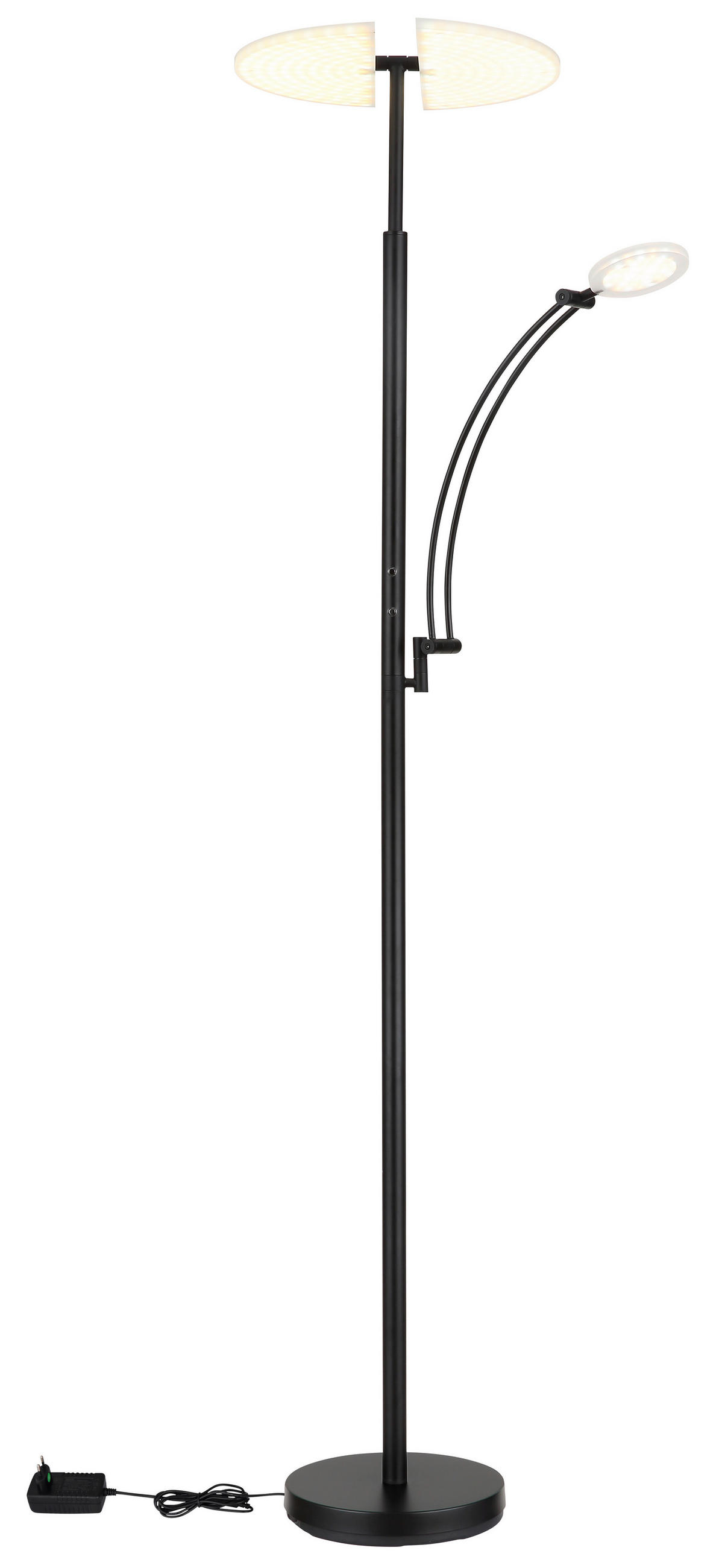 LED-STEHLEUCHTE Tirana 80/40,5/183 cm  - Schwarz/Weiß, Design, Kunststoff/Metall (80/40,5/183cm) - Globo