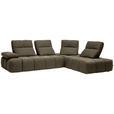 ECKSOFA in Struktur Graubraun  313/233 cm  - Graubraun/Schwarz, Design, Kunststoff/Textil (313/233cm) - Emilio Belluti