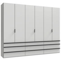 Dulap Cu Uși Pliabile, 300/216/58 cm, alb - alb/negru, Design, material pe bază de lemn (300/216/58cm) - Boxxx