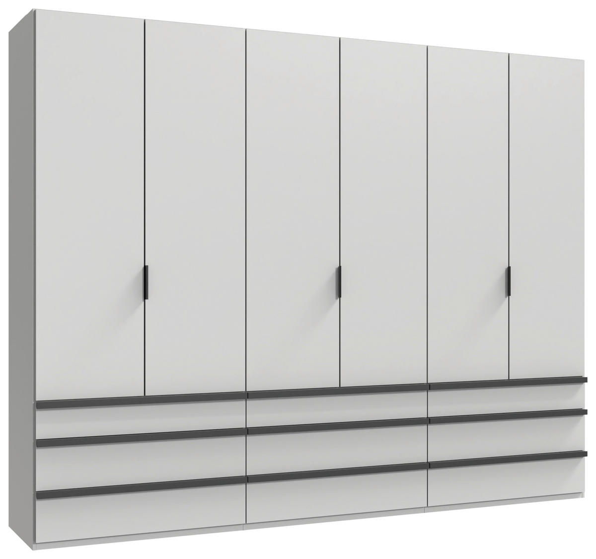 Dulap Cu Uși Pliabile, 300/216/58 cm, alb - alb/negru, Design, material pe bază de lemn (300/216/58cm) - Boxxx