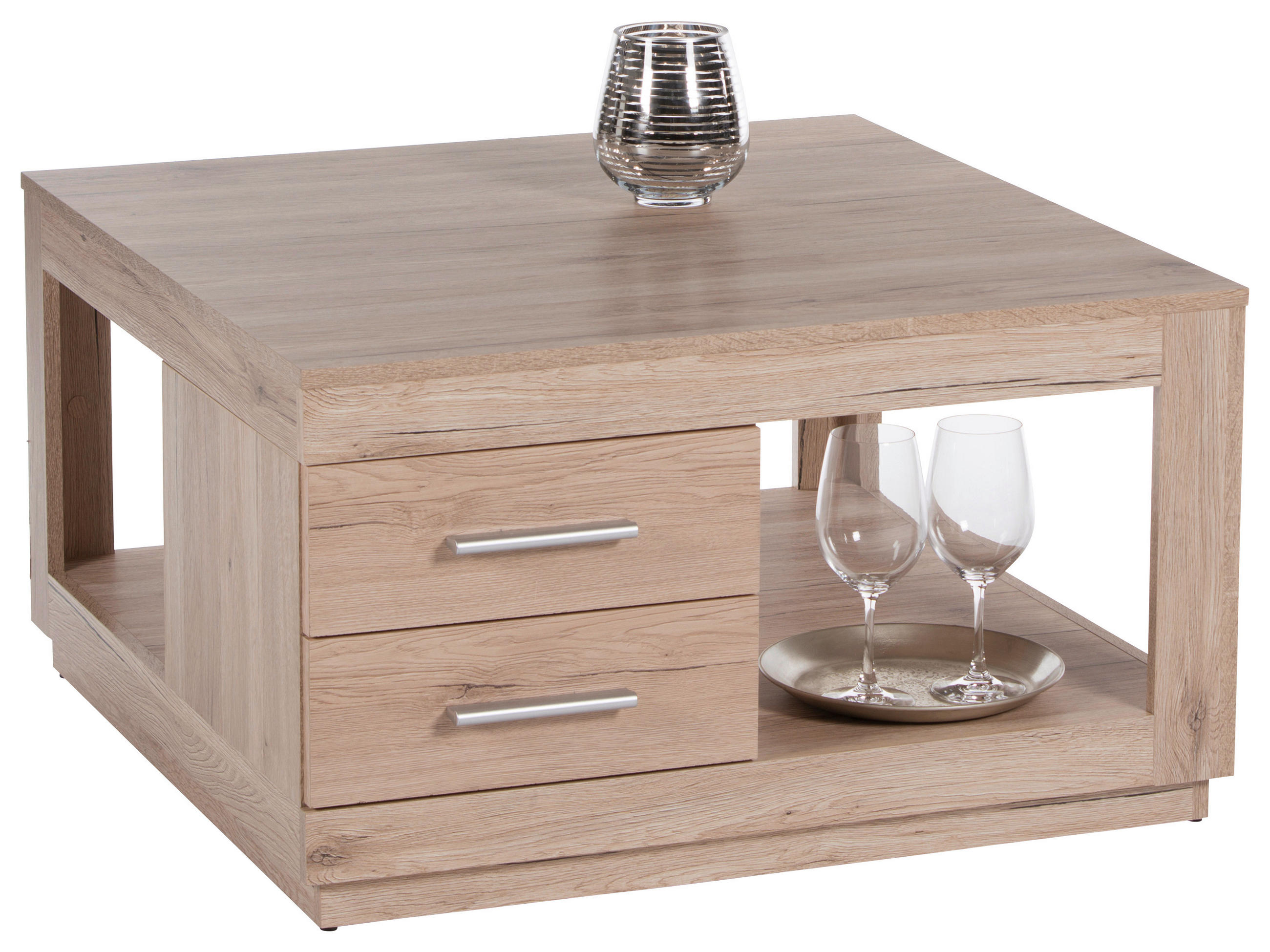 Măsuță De Cafea din material pe bază de lemn, 80/80/45 cm   - culoare lemn stejar, Design, material pe bază de lemn (80/80/45cm) - Carryhome