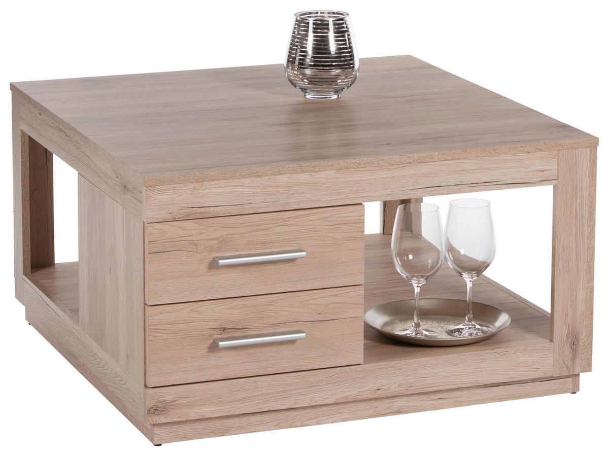 Măsuță De Cafea din material pe bază de lemn, 80/80/45 cm   - culoare lemn stejar, Design, material pe bază de lemn (80/80/45cm) - Carryhome