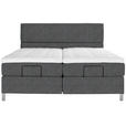 BOXSPRINGBETT 180/200 cm  in Grau  - Chromfarben/Grau, KONVENTIONELL, Kunststoff/Textil (180/200cm) - Voleo