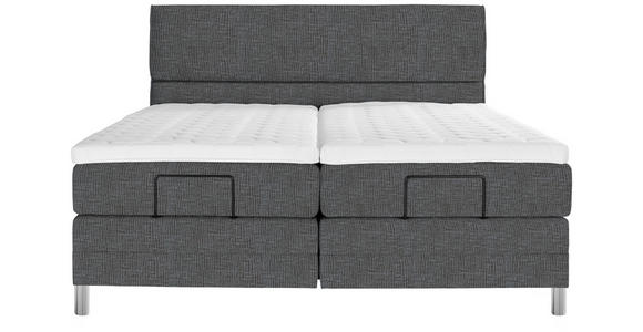 BOXSPRINGBETT 180/200 cm  in Grau  - Chromfarben/Grau, KONVENTIONELL, Kunststoff/Textil (180/200cm) - Voleo