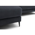 ECKSOFA  in Flachgewebe Dunkelgrau  177/253 cm  - Dunkelgrau/Schwarz, Design, Textil/Metall (177/253cm) - Dieter Knoll