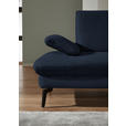 ECKSOFA in Chenille, Mikrofaser Dunkelblau  - Schwarz/Dunkelblau, Design, Textil/Metall (299/157cm) - Dieter Knoll