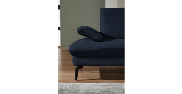 ECKSOFA in Chenille, Mikrofaser Dunkelblau  - Schwarz/Dunkelblau, Design, Textil/Metall (299/157cm) - Dieter Knoll