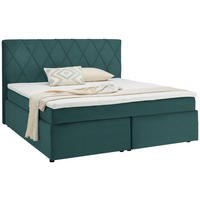 BOXSPRINGBETT 180/200 cm  in Türkis  - Türkis/Schwarz, Design, Kunststoff/Textil (180/200cm) - Xora