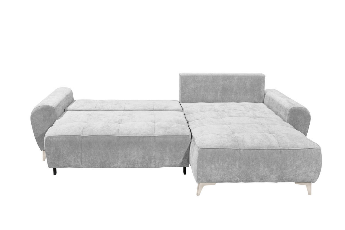 ECKSOFA Webstoff Silberfarben  - Kaschmir/Silberfarben, Modern, Kunststoff/Textil (284/191cm) - MID.YOU